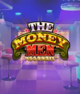 Скриншот игрового автомата The Money Men Megaways от Pragmatic Play, показывающее динамичный городской пейзаж с элементами хип-хоп культуры. На переднем плане видны символы слота: золотые украшения, крутые автомобили и персонажи, исполняющие рэп жесты, формирующие атмосферу настоящего хип-хоп приключения. Название слота The Money Men Megaways расположен в верхней части изображения, подчеркивая тематику и стиль слота.